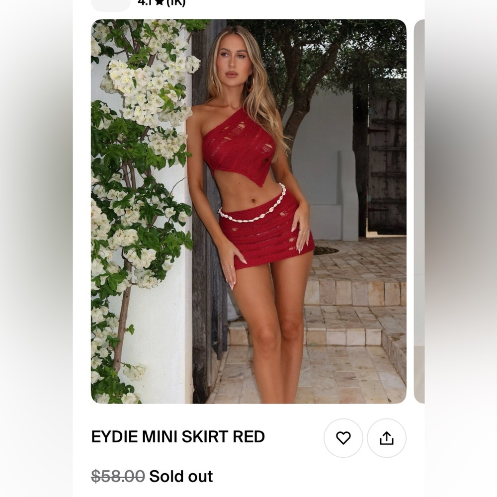 Eyedie Top and Mini Skirt Red